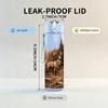 1PC Deer Pine Forest Wood Carving Style Print 750ml Color Plastic Sports Water Bottle Leakproof Flip Straw Lid Suitable for Sports Office Home Use