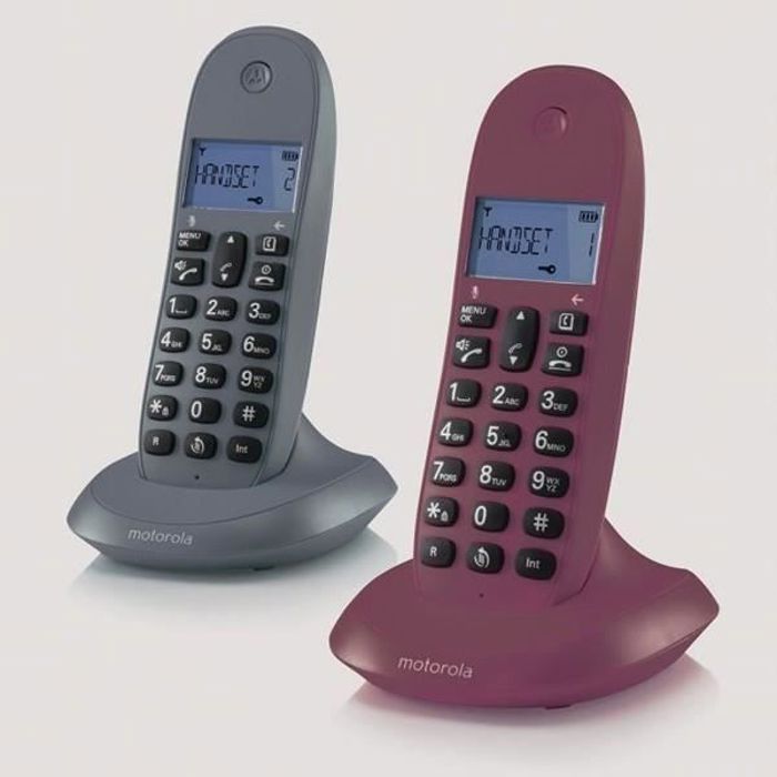 Téléphone fixe Motorola C1002LB Duo LCD DECT