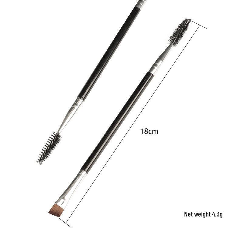 Double-Ended Eyebrow & Eyeshadow Brush - Angled Concealer & Spiral Eyelash Tool for Professional Eye Makeup