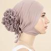 Muslim Inner Cap Hijab For Women Solid Underscarf With Lace Flower Hijab Undercap Scarf Turban Hat Islam Muslim Hijabs Headcover