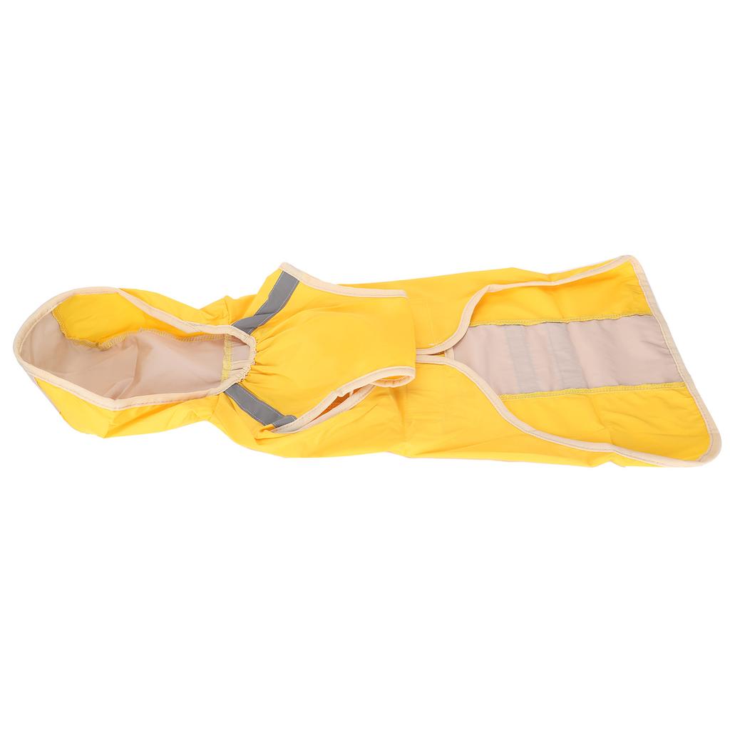 Dog Raincoat Waterproof Adjustable Lightweight Pet Rain Jacket with Safety Reflective StripeYellow S