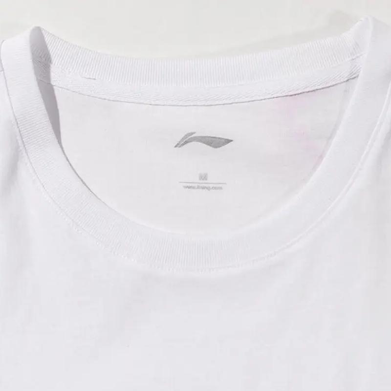 Li Ning Logo Print Simple Versatile Round Neck Pullover Short Sleeve Tie Comfortable Shorts Casual Sports Suit Unisex Sports Suit YHST173-2+YKSV147-1