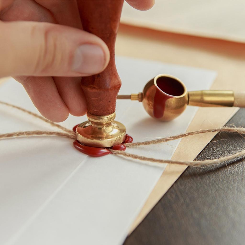 PATIKIL Rectangular Plain Wax Seal Removable Brass Wooden Retro Style 2 for Wine Gift Wrapping Stamp, Head, Unengraved, Handle, Envelopes,