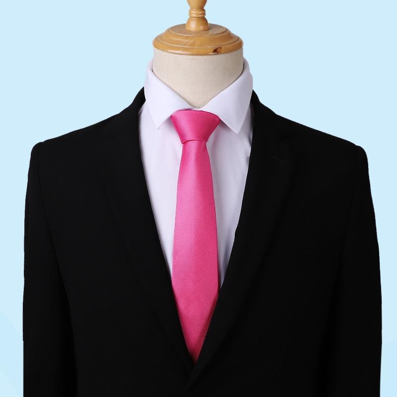 Men's Tie Solid Color Business Dress Polyester Will Tie Gifts To Set Personality Lgo