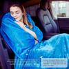 Women's Autumn and Winter Warm Car Air Conditioning Blanket with Pillow Solid Soft and Comfortable Flannel Robe
