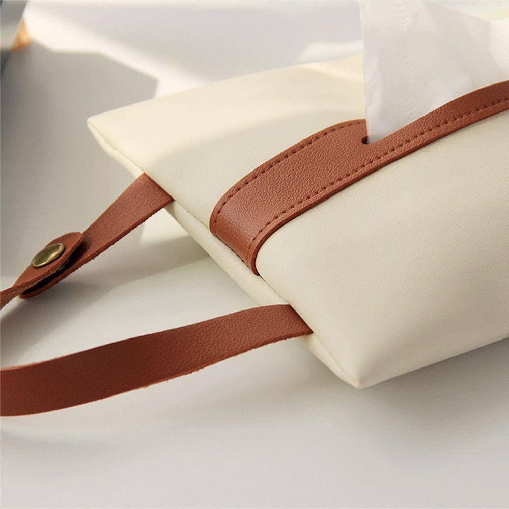 Pu For Car Seat Back Toilet Tissue Storage Bag Paper Holder Car Tissue Box Hanging Tissue Cover Bag