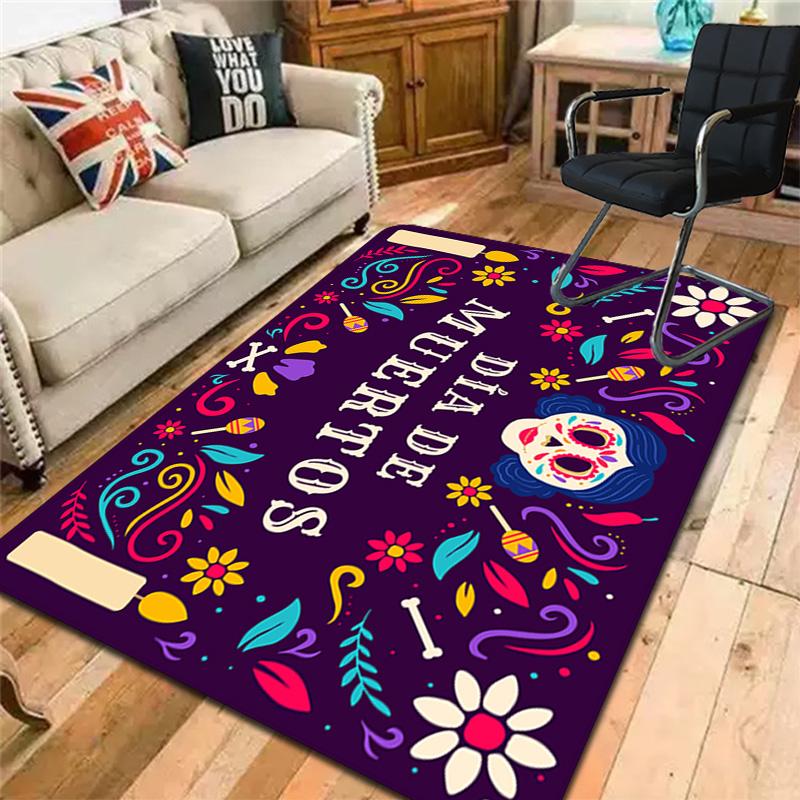 Dia de Muertos Rug Floor Mat for Living Room or Bedroom Soft and Comfortable Carpet a Gift for Birthday and Holiday.MFF0918042