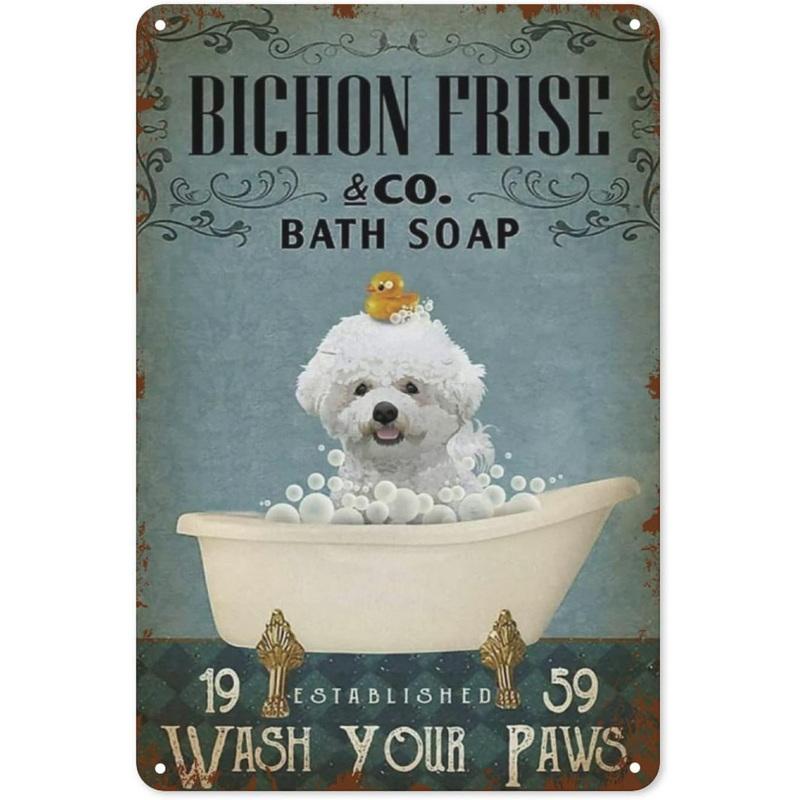 Retro Metal Tin Signs Cat Dog Bath Soap Wash Your Paw Bubble Posters Vintage Toilet Cave Bar Home Bathroom Wall Decoration Signs