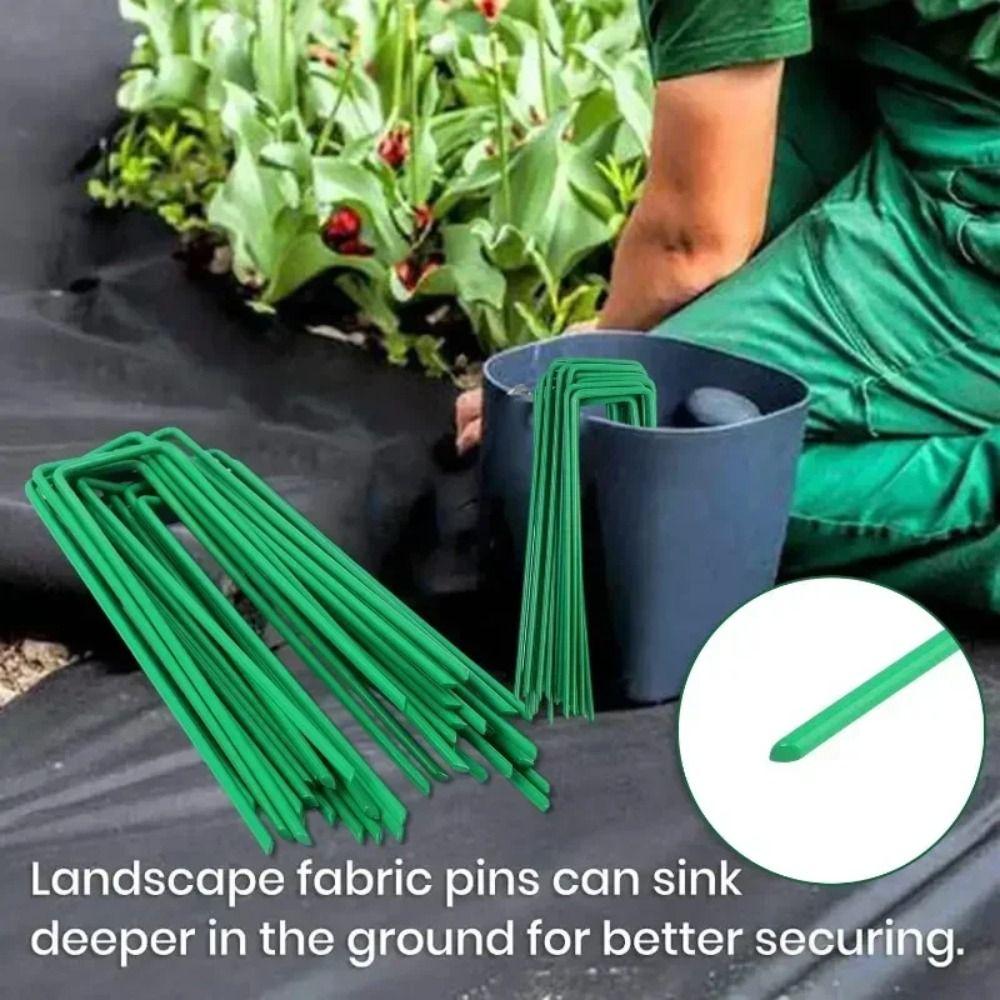 Durable and Sturdy U-shaped Garden Nail 6 Inches U-type Garden Turf Staples  Plastic Films