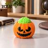 Desktop Plaything Halloween Pumpkin Stress Relief Toy, 3D Printed Sensory Fidget Realistic Gift for Friends Soft Rebound Brain Shape Squeeze