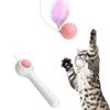 Interaktiver Katzen-Teaser zum Trainieren Katze Teaserstab Einziehbar Kätzchen Feder Spielzeug mit Ball