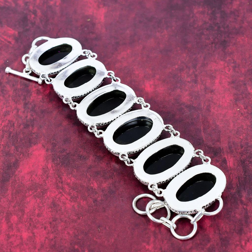 Triplet Opal 925 Solid Sterling Silver Bracelet With Adjustable Chain, Handmade Gemstone Jewelry Bracelet Gift For Her