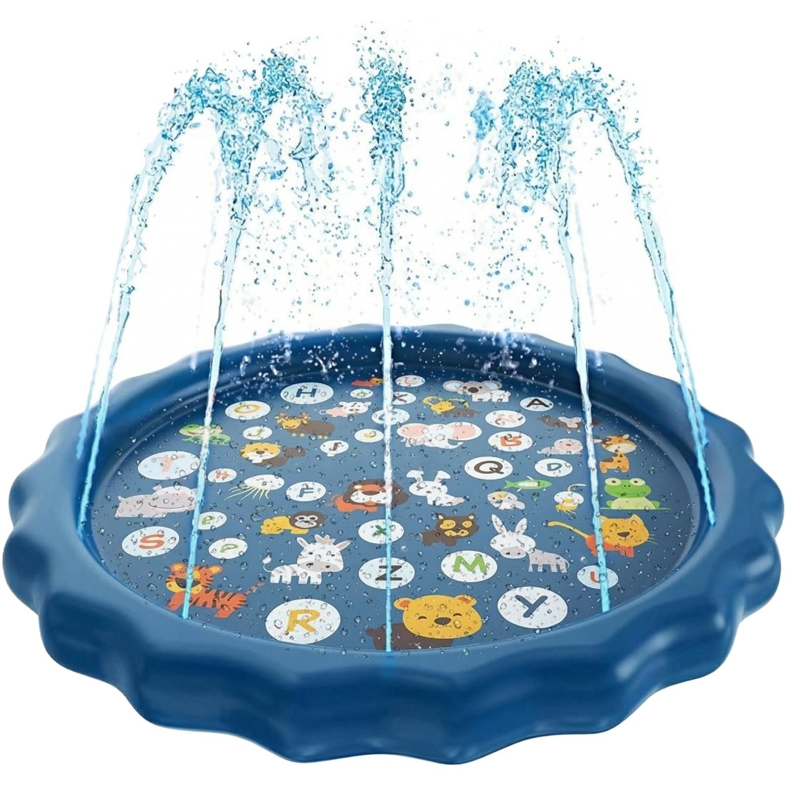 

Outdoor Splash Pad for Kids with Sprinkler Water Toy Durable PVC Material Large Size Interactive Water Play Mat for Backyard Summer Fun One Size синий