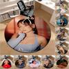 1pc Ayliva Selfie Round Carpet Painted Printed Circular Carpet, Home Door Mat, Outdoor Travel Protection Carpet