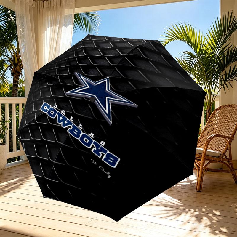 Dallas Cowboys Print Automatic Open Close Umbrella, Portable Foldable Umbrella, for Outdoor Commute Camping Trip, Ideal Birthday Gift