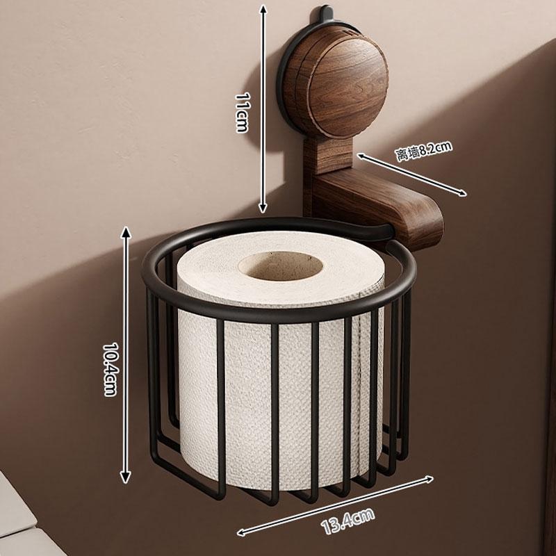 Suction cup walnut toilet bathroom shelf non perforated toilet tissue basket toilet paper holder bathroom  paper holder
