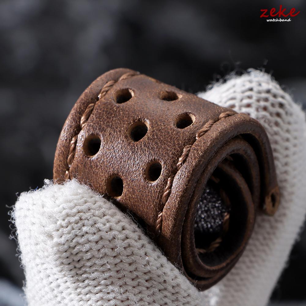 Universal Genuine Cowhide Watch Band Butterfly Buckle Vintage Straps for Men Women Breathable Bracelet Belt 18/20/22mm Wristband