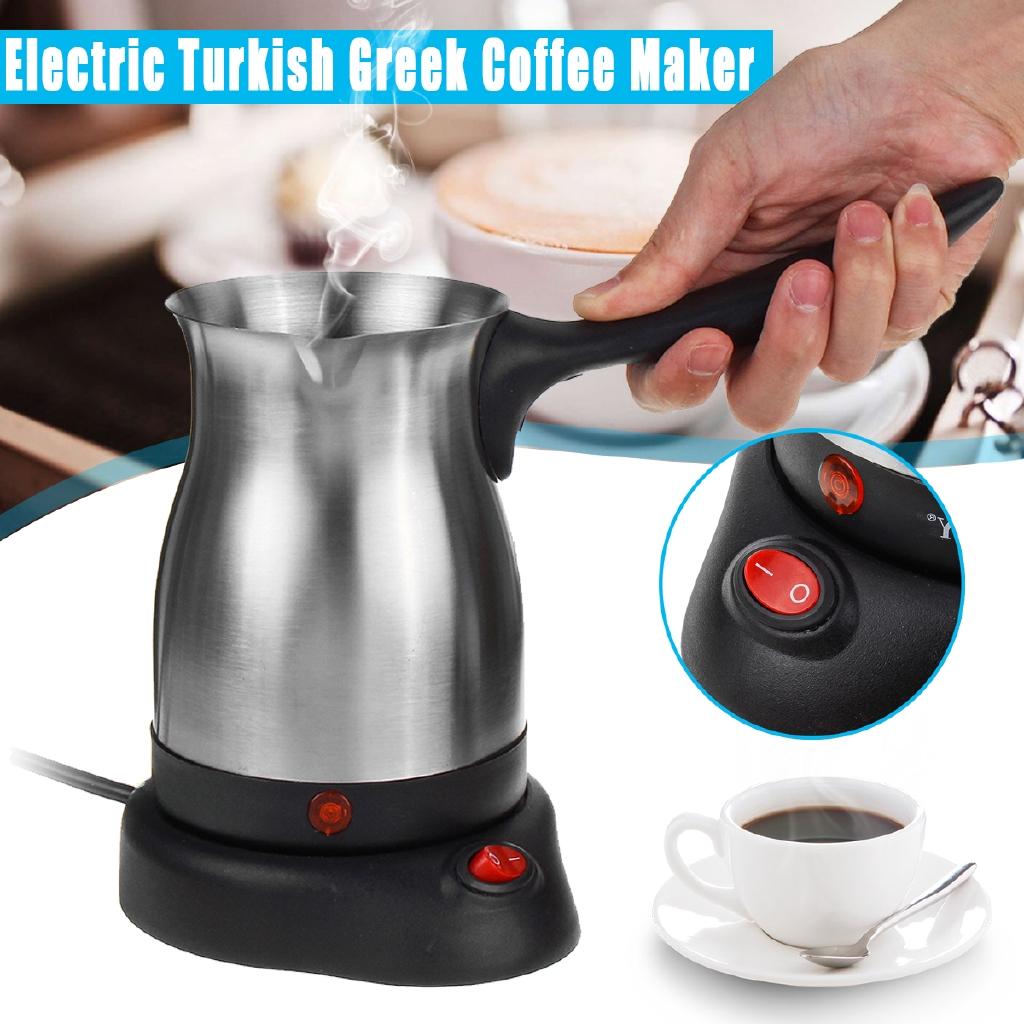 220V-240V 800W Waterproof IPX4 Electric Turkish Greek Coffee Maker Machine Stainless Steel Espresso Moka Pot