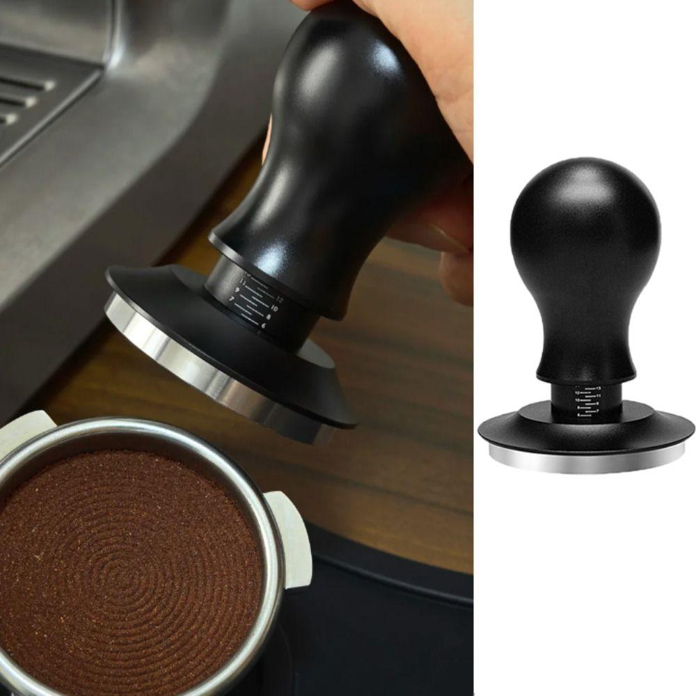 Spring Loaded Coffee Tamper Flat/threaded Bottom Coffee Powder Press Durable Coffee Leveler  Bar