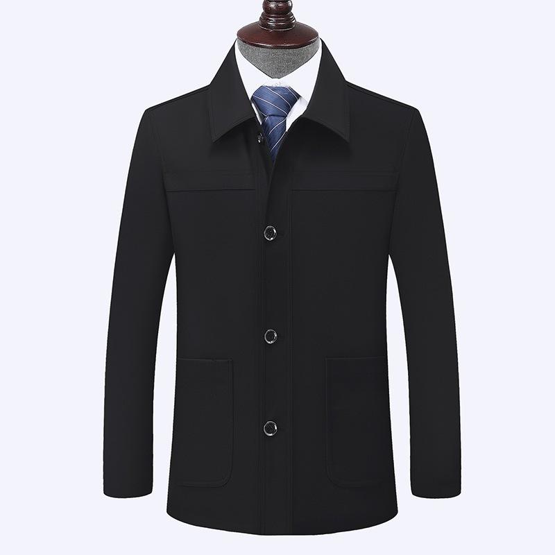 Men's Middle-aged and Elderly Lapel Clothing Autumn Middle-aged Men's Gusset Loose Wedding Coat