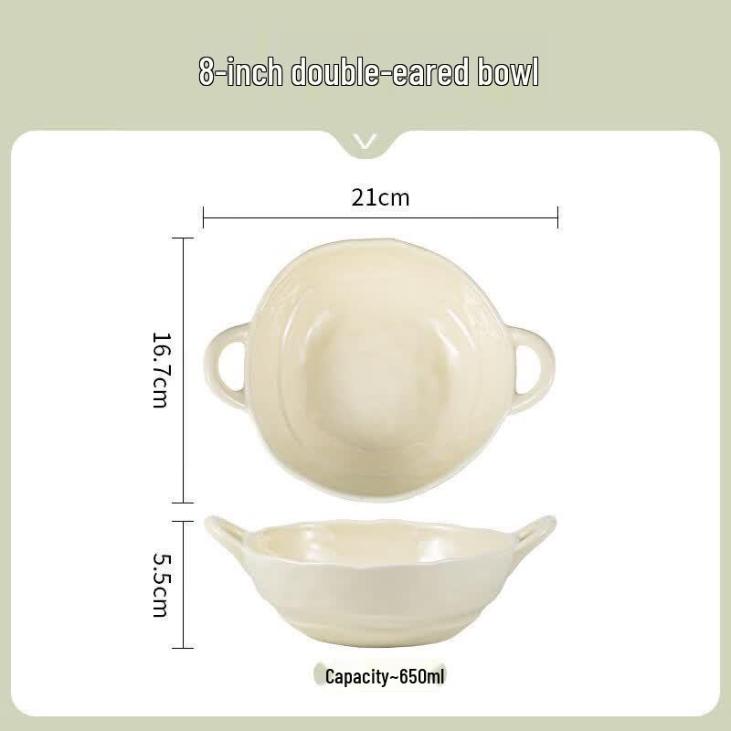 Cream Style Ceramic Rice Bowl