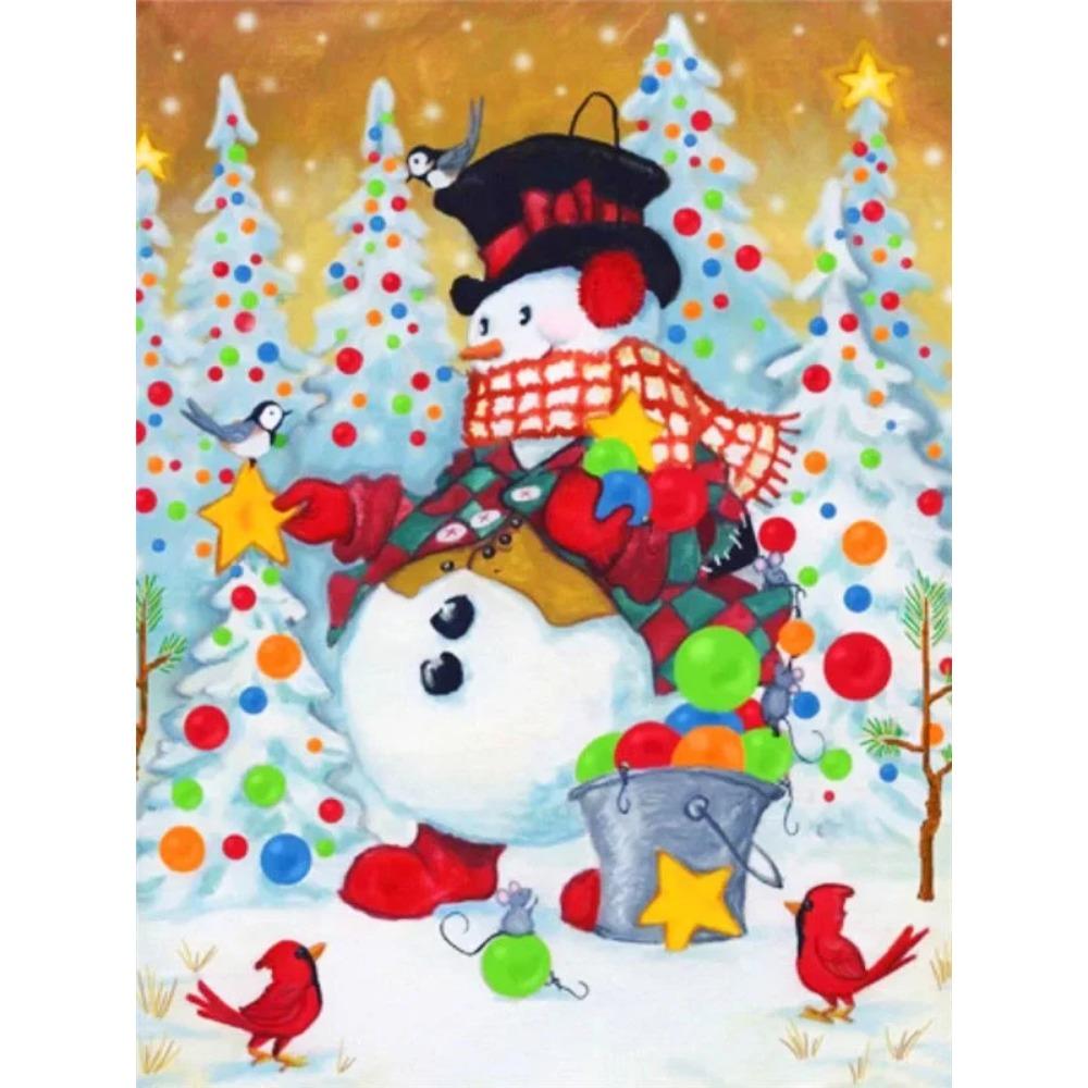 Elmas Boyama Sanatı Tam Matkap Kardan Adam Elmas Boyama El Yapımı Karlı Gün Diy Elmas Mozaik Resim Ev Dekorasyon Noel Hediyesi