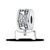 Silver Clasp 925 Silver CZ Pave Clip Charms Daisy Beads Stopper Safety Chain Fit Original Bangle Bracelet Jewelry Clip