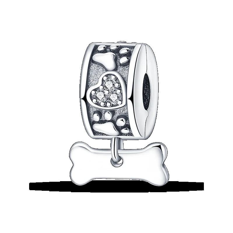 Silver Clasp 925 Silver CZ Pave Clip Charms Daisy Beads Stopper Safety Chain Fit Original Bangle Bracelet Jewelry Clip