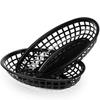 BHBL 24Pcs Plastic Basket Serving Tray French Fries Basket Oval Fast Food Tray Restaurant Bar Fries Food Service Tray Black