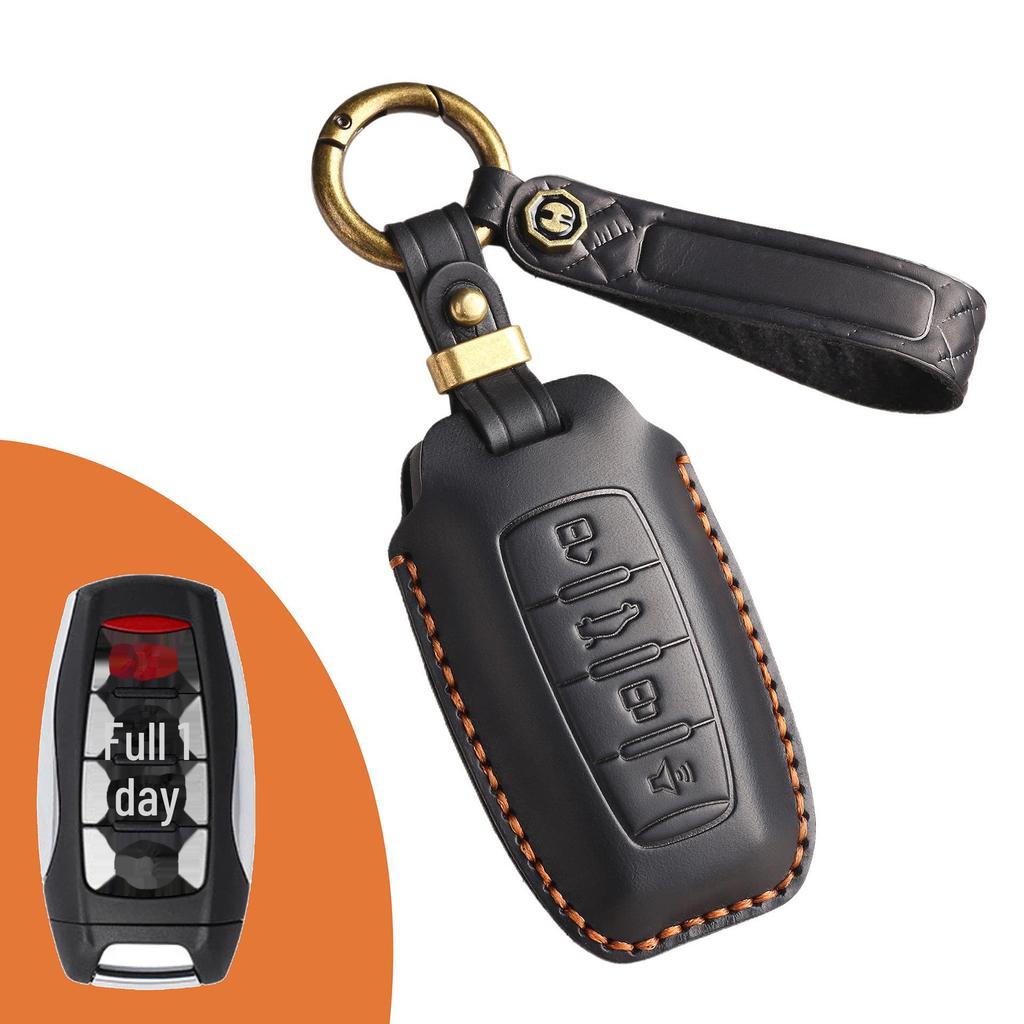 Handmade Leather Retro Key Cover for Haval H6S, H9, M6, First Love, Big Dog, Great Wall Cannon