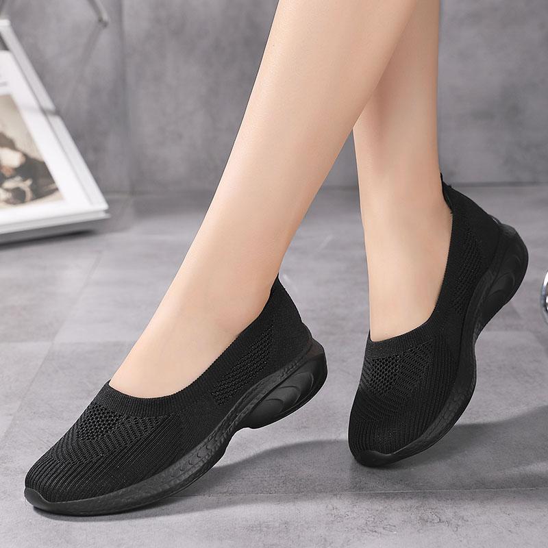 Women’s Sandals Slip on Sneakers Casual Summer Black Socks Shoes Blue Lightweight Beach Shoes Large Size