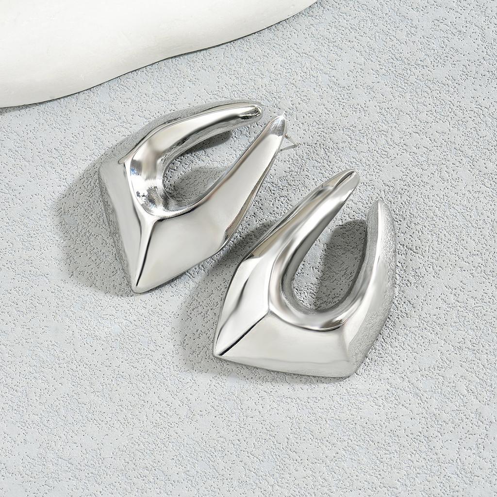 Geometric style women's exaggerated earrings irregular design metal stud earrings high-end versatile earrings