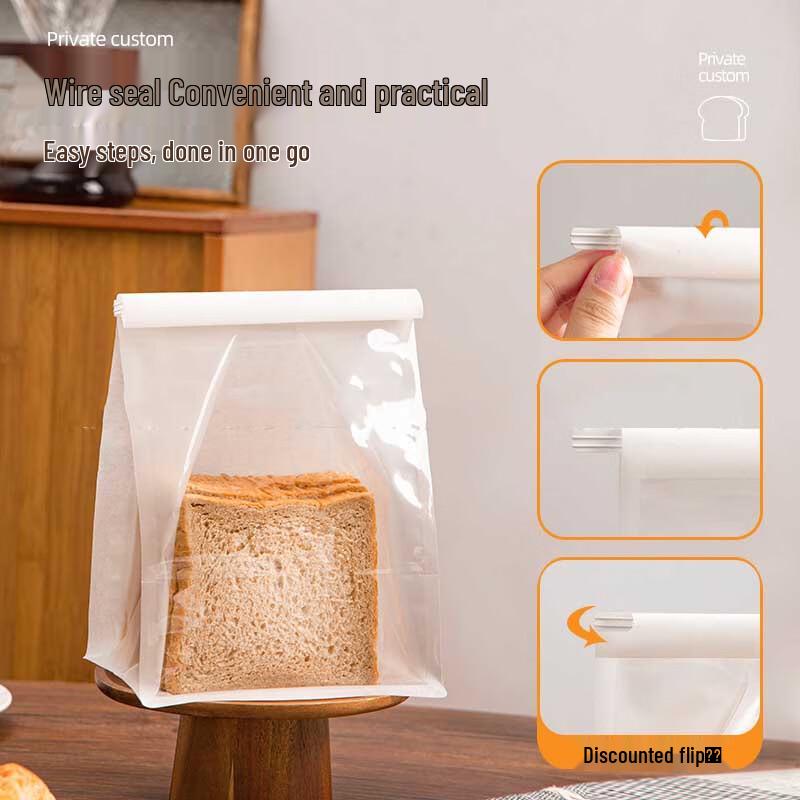 Transparente selbstklebende Toastbrotbeutel mit Drehverschlüssen