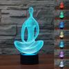 New New 3D Yoga Meditation Night Light 7 Color Change LED Desk Table Lamp Xmas Gift