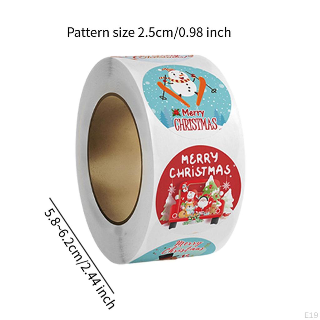 500Pcs Christmas Stickers Roll Envelope Seals Round Decorative Labels Gift Sealing for