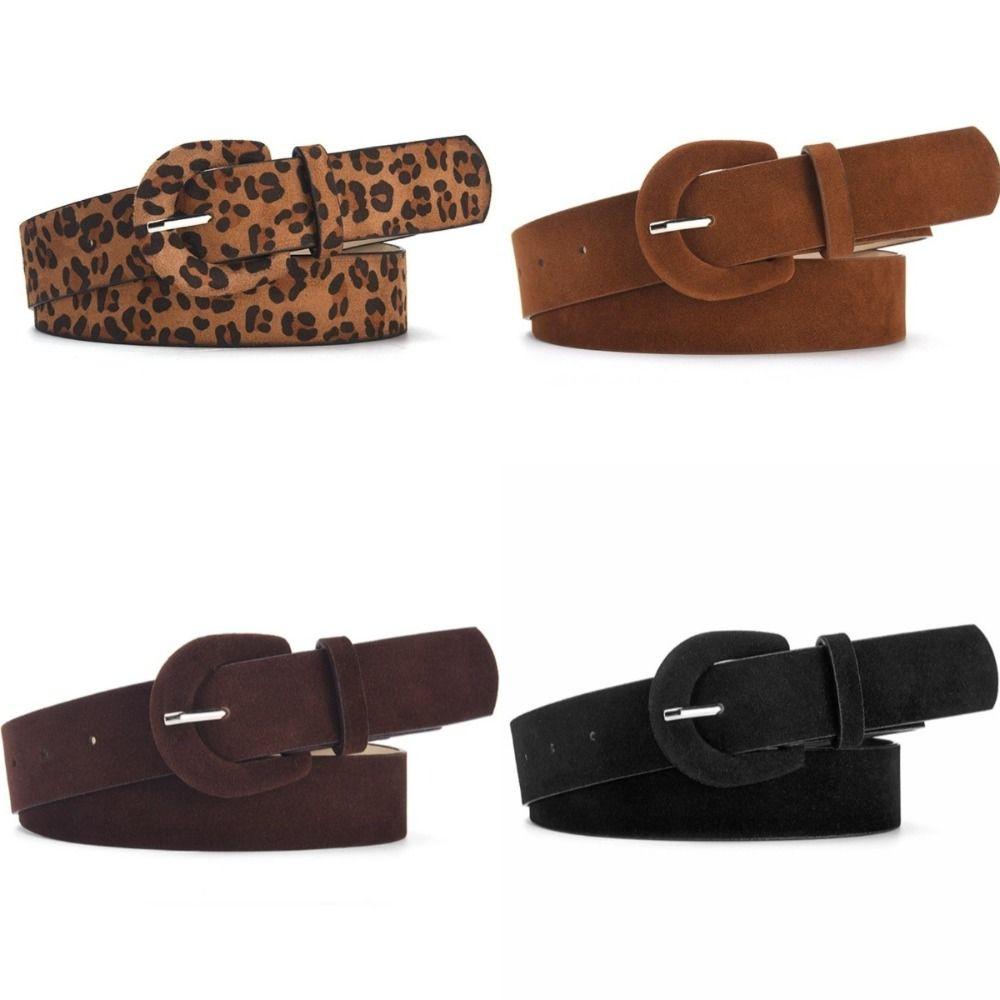 Suede Material Women's Belt Simple Design Waist Belt Decorative Decorative Belt Dress Matching