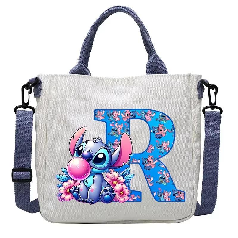 26 Letter Printed Student Canvas Bag Shoulder Bag Multi-Function Large Capacity Messenger Bag
