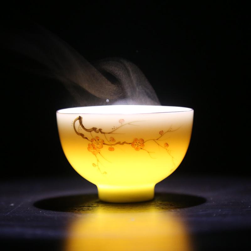 Hand-Painted White Porcelain Gongfu Tea Tasting Cup Gift Set