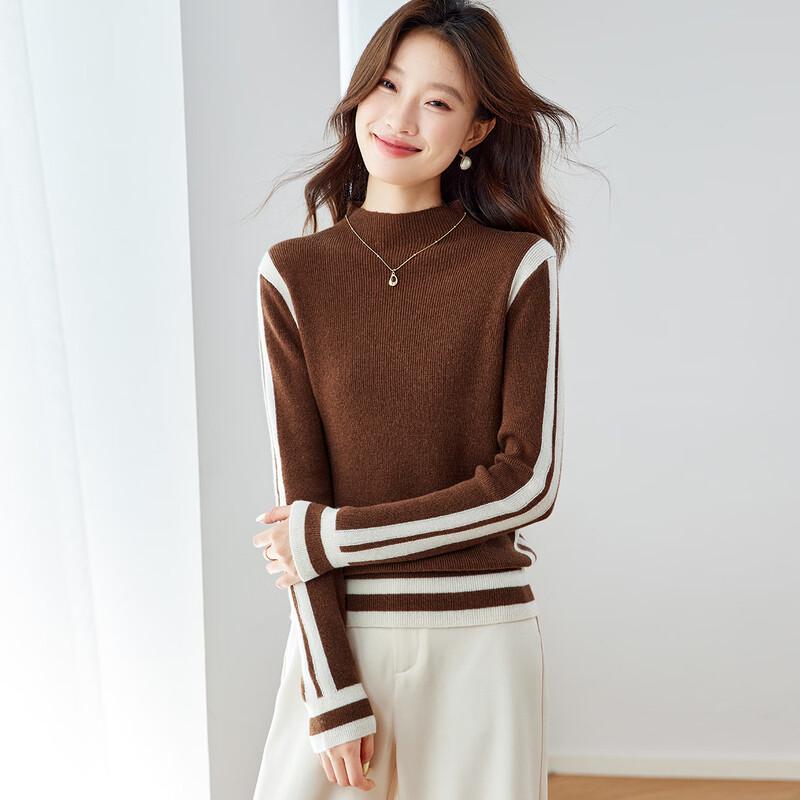 Srcr Women's 100% Cashmere Slim-Fit Semi-High Neck Sweater