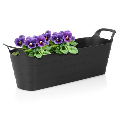 Oblong Garden Pot Black Box for Plants, Flowers, Herbs, Vegetables