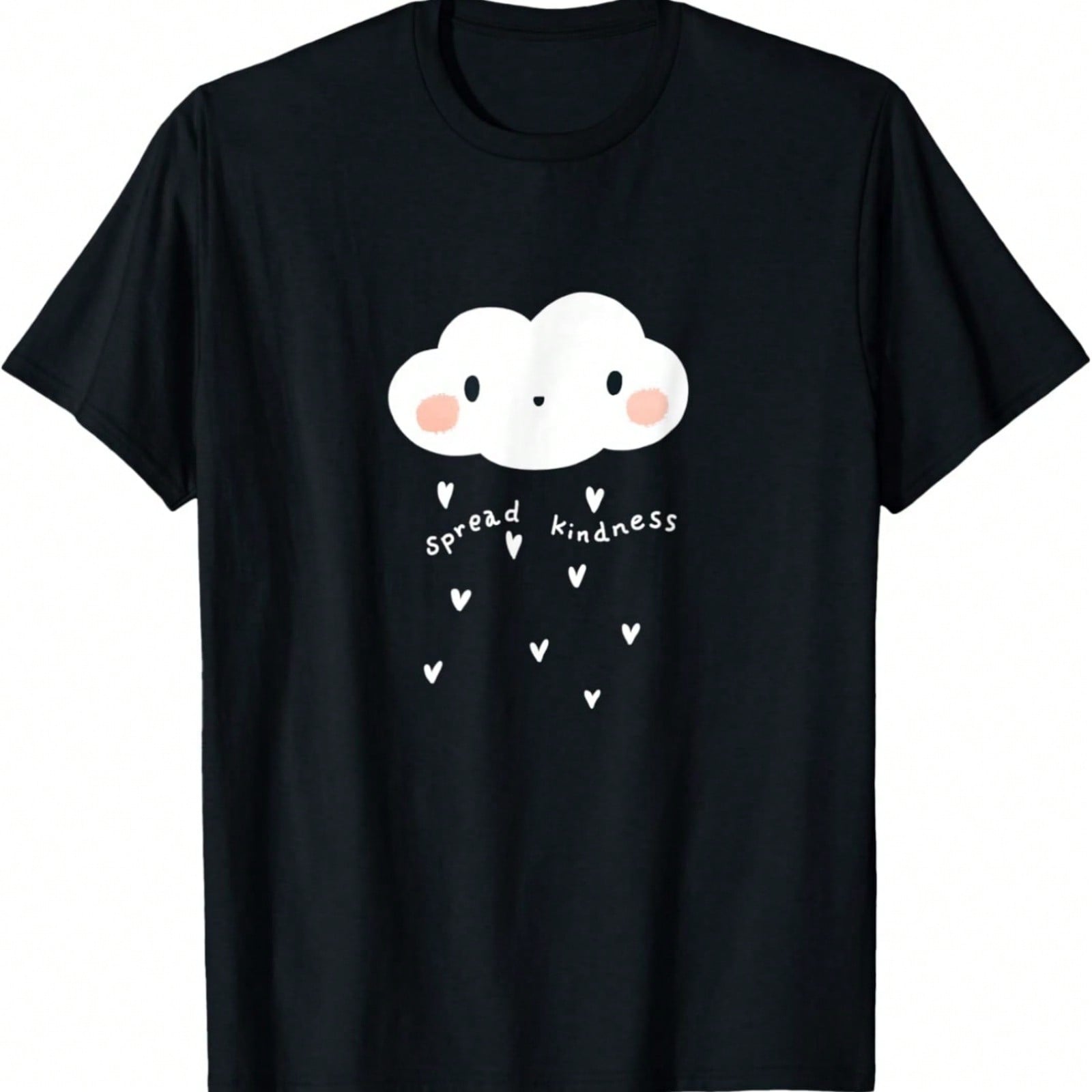 Spread Kindness Cute Cloud With Hearts Raindrops Graphic T-Shirt S разноцветный