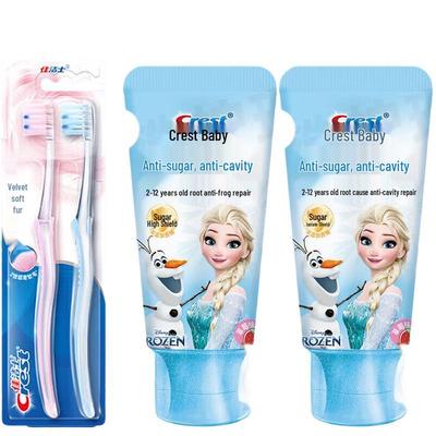 Crest Velvet Gum Care Zahnbürste & Kinder Zahnpasta gegen Karies Bundle