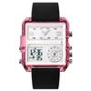 Fashion Trendy Cool Three-Hour Display Watch, Multi-Functional Green And Versatile Large Market Electronic Watch