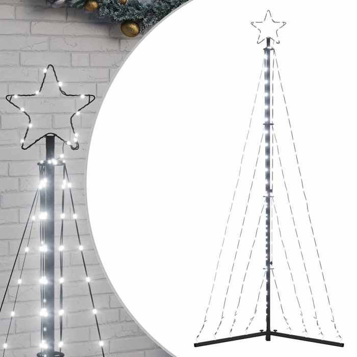 VidaXL Sapin de Noël à LED 339 LED blanc froid 182 cm, lumière de Noël, lumière de Noël LED, lumière de Noël extérieure, 3307646