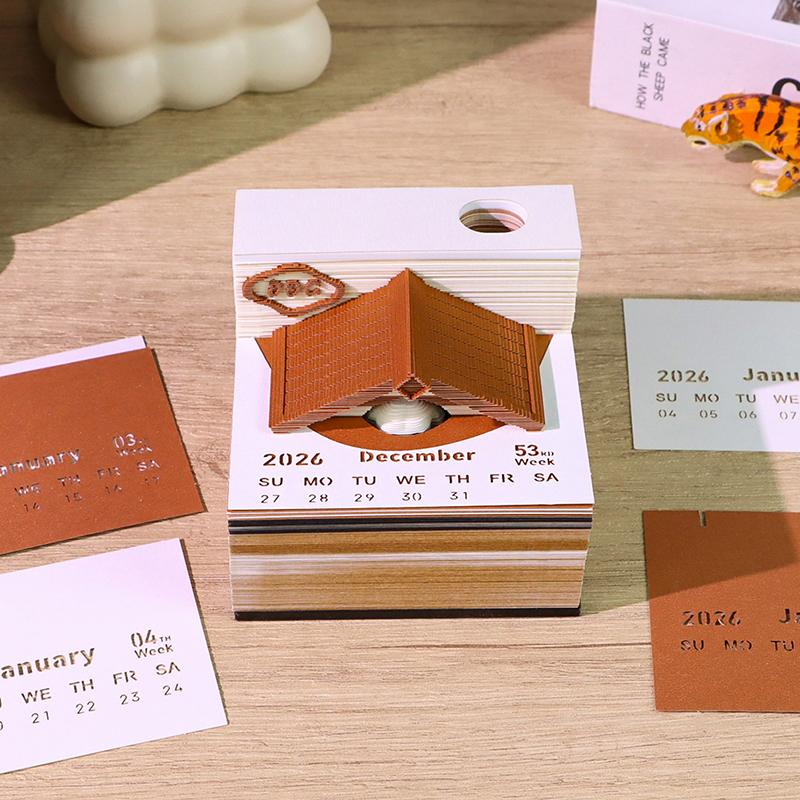 

Календар Час 2026 Настільний календар 3D Відривний календар Паперове різьблення Мистецтво Блокнот для записів Подарунок на Різдво Новосілля