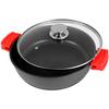 Casserole 24cm, Induction, Couvercle En Verre, Antiadhésive, Fonte d'Aluminium Wecook Ecostone Noir 51765