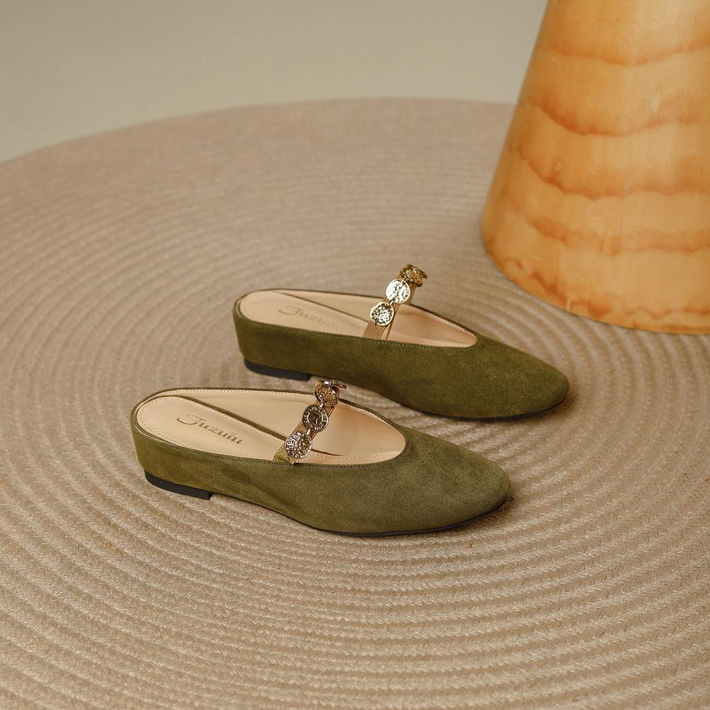 French retro bag head sandals women's outer wear 2025 new summer casual comfortable not tired feet increase half slippers