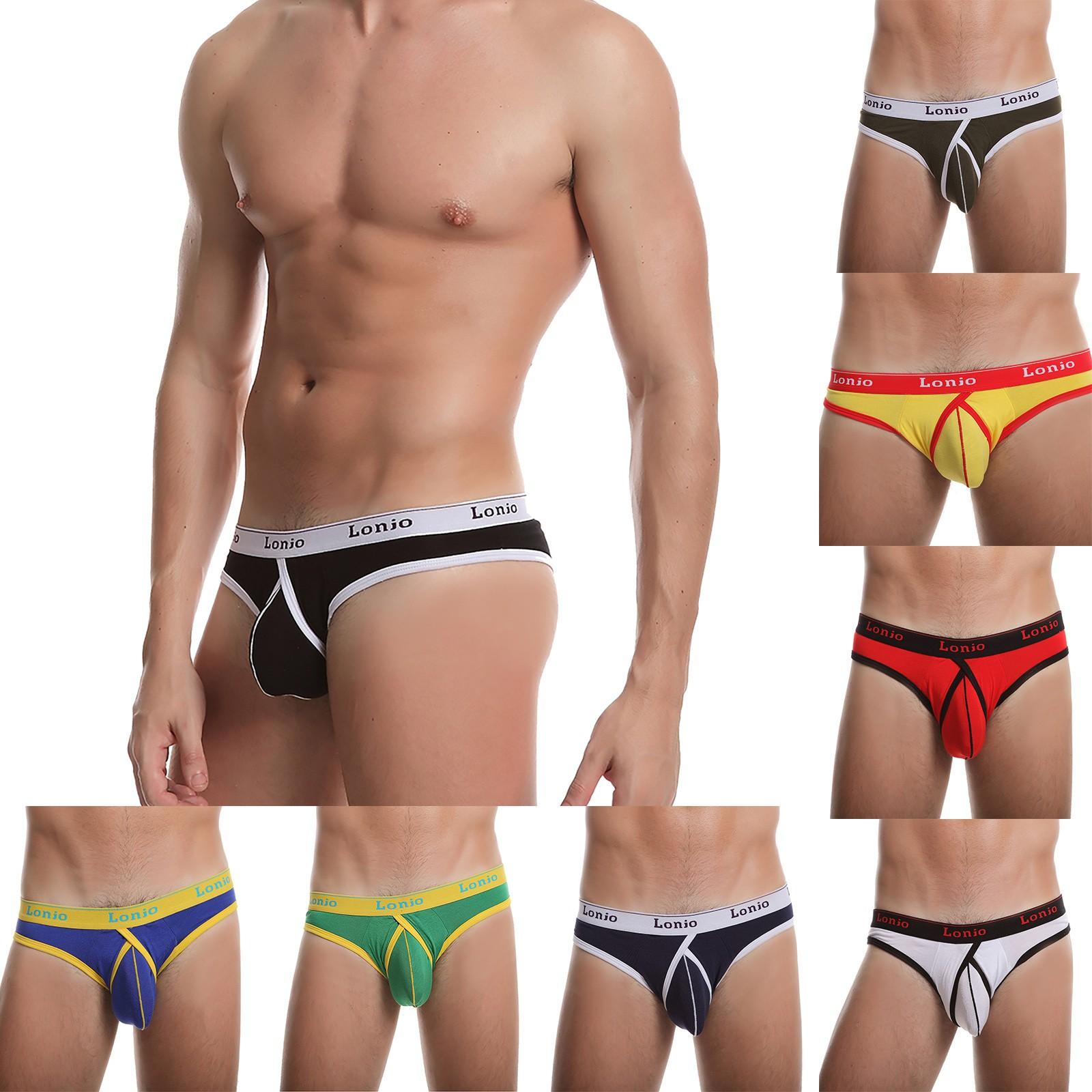 

(Курица Кунг Пао)Мужские однотонные стринги Удобные Сексуальные дышащие трусы с низкой талией Треугольные трусы