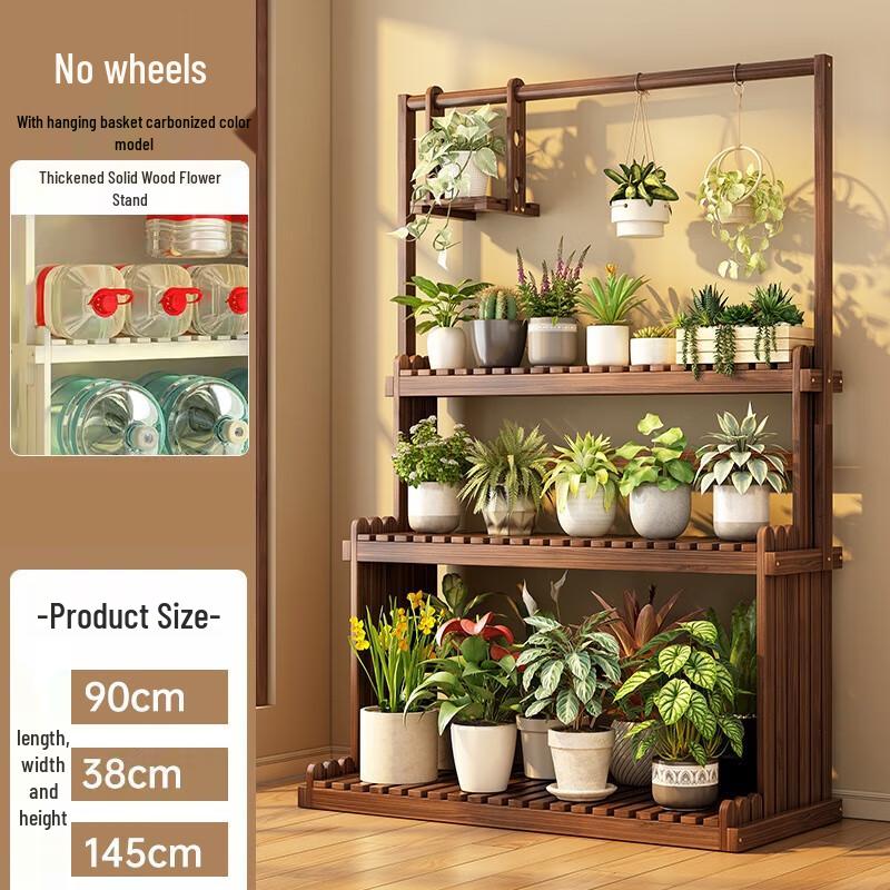 Solid Wood Multi-Tier Plant Stand