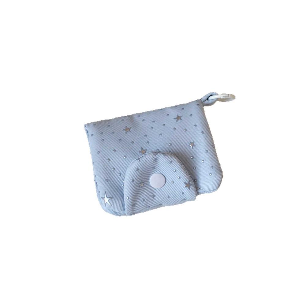 Multi layer ID Card Holder Zipper Coin Purse Multi functional Small Short Wallet Student синий